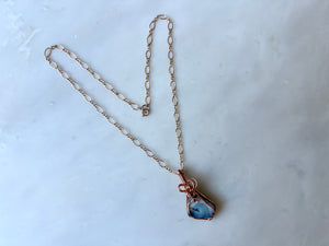 #2 Australian Boulder Opal Necklace Rose Gold Filled / オーストラリアン　ボルダー　オパール　ネックレス　ローズゴールドフィルド