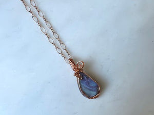 #3 Australian Boulder Opal Necklace Rose Gold Filled / オーストラリアン ボルダー　オパール　ネックレス　ローズゴールドフィルド