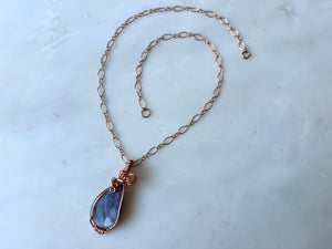 #3 Australian Boulder Opal Necklace Rose Gold Filled / オーストラリアン ボルダー　オパール　ネックレス　ローズゴールドフィルド