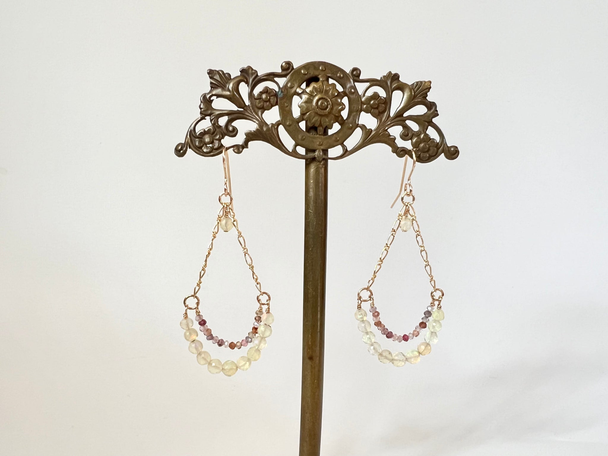 Opal Dangling Earrings 14K Gold Filled / オパール　ダングリング　ピアス　14K ゴールドフィルド