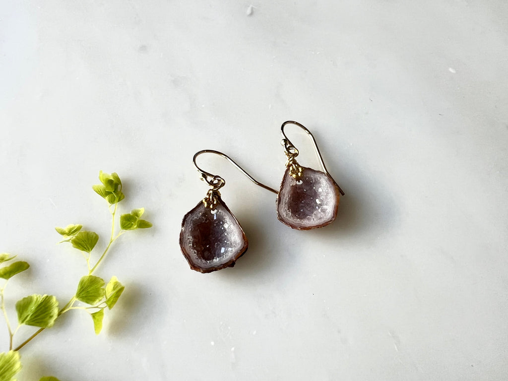 #6 Baby Geode Earrings 14K Gold Filled / ベィビージオード　ピアス　14K ゴールドフィルド