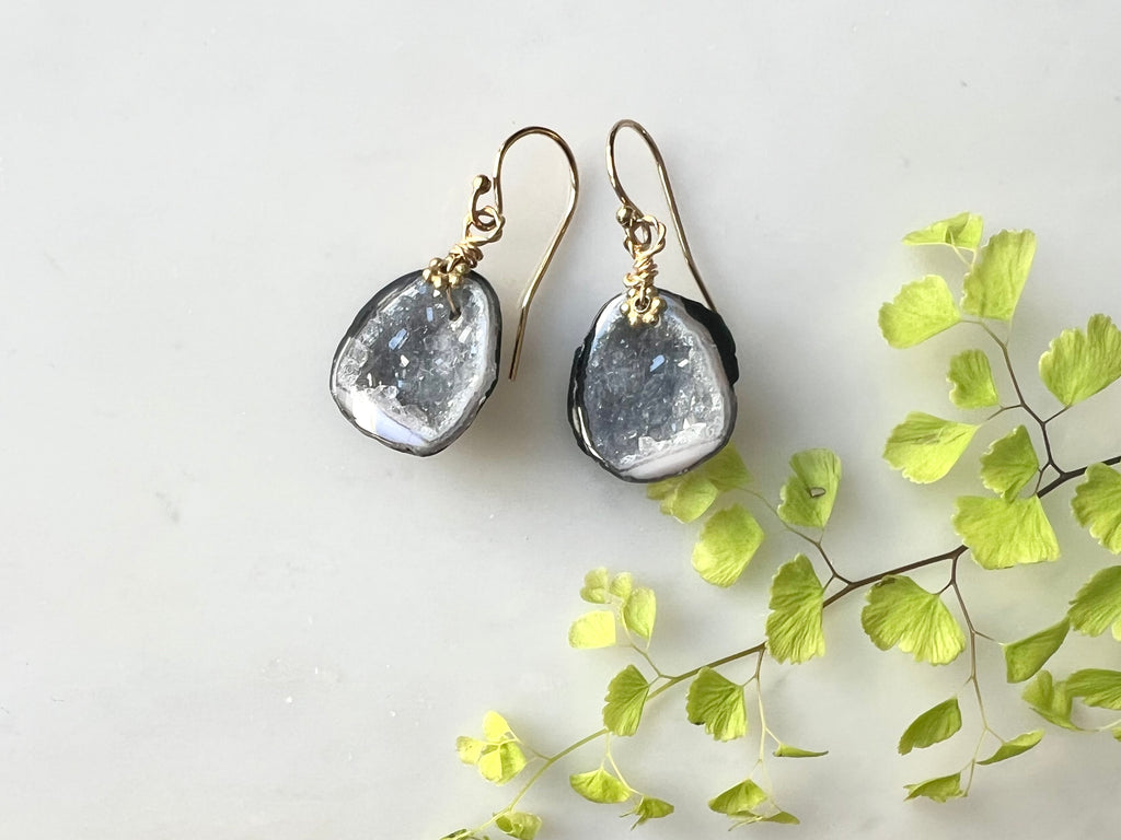 #8 Baby Geode Earrings 14K Gold Filled / ベィビージオード　ピアス　14K ゴールドフィルド