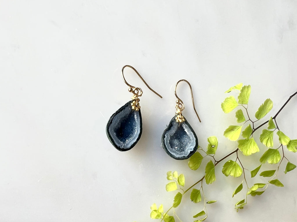 #9 Baby Geode Earrings 14K Gold Filled / ベィビージオード　ピアス　14Kゴールドフィルド