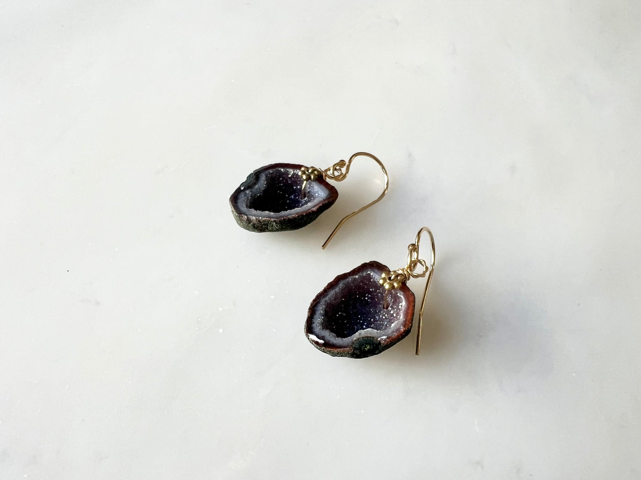 #12 Baby Geode Earrings 14K Gold Filled / ベィビージオード　ピアス　14K ゴールドフィルド