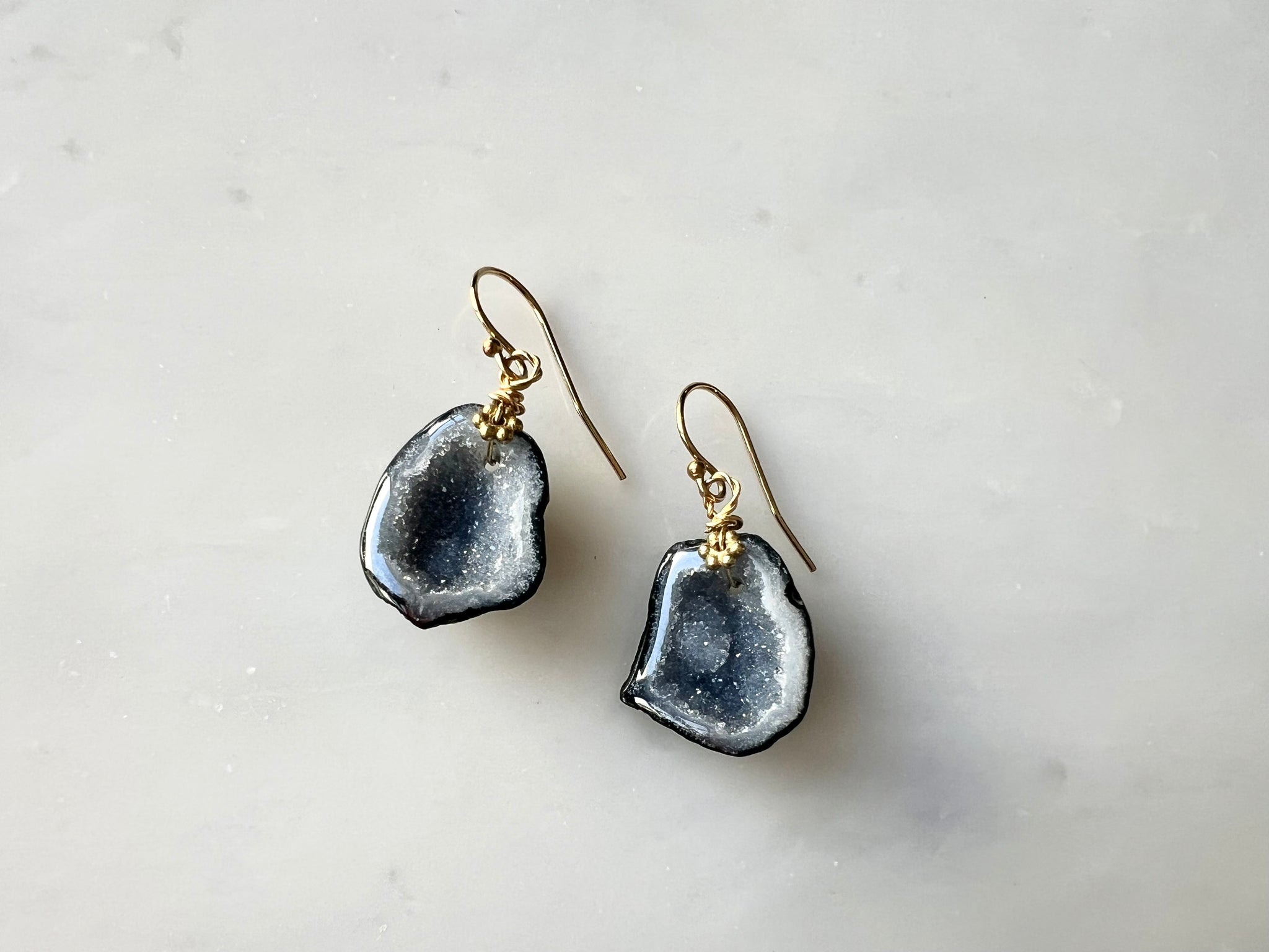 #13 Baby Geode Earrings 14K Gold Filled / ベィビージオード　ピアス　14K ゴールドフィルド