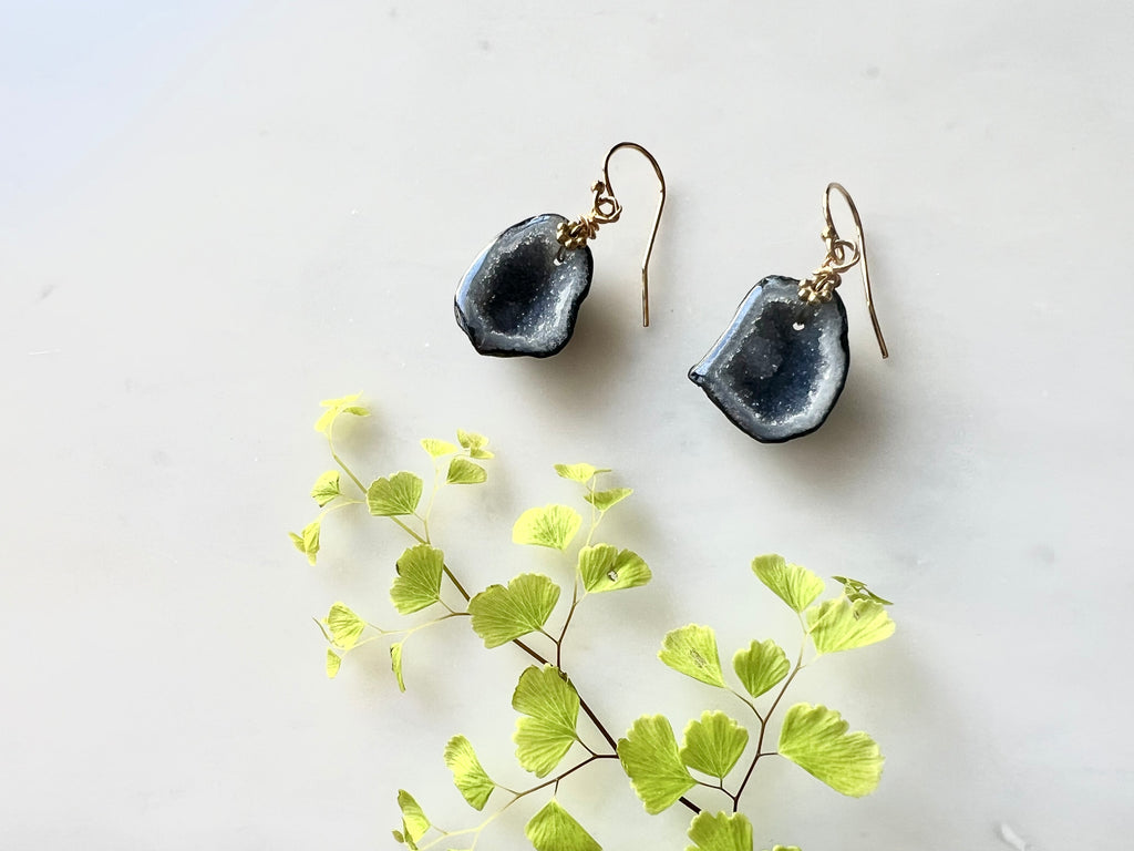 #13 Baby Geode Earrings 14K Gold Filled / ベィビージオード　ピアス　14K ゴールドフィルド