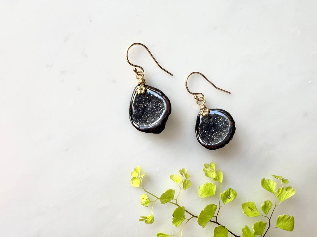 #14 Baby Geode Earrings 14K Gold Filled / ベィビージオード　ピアス　14K ゴールドフィルド