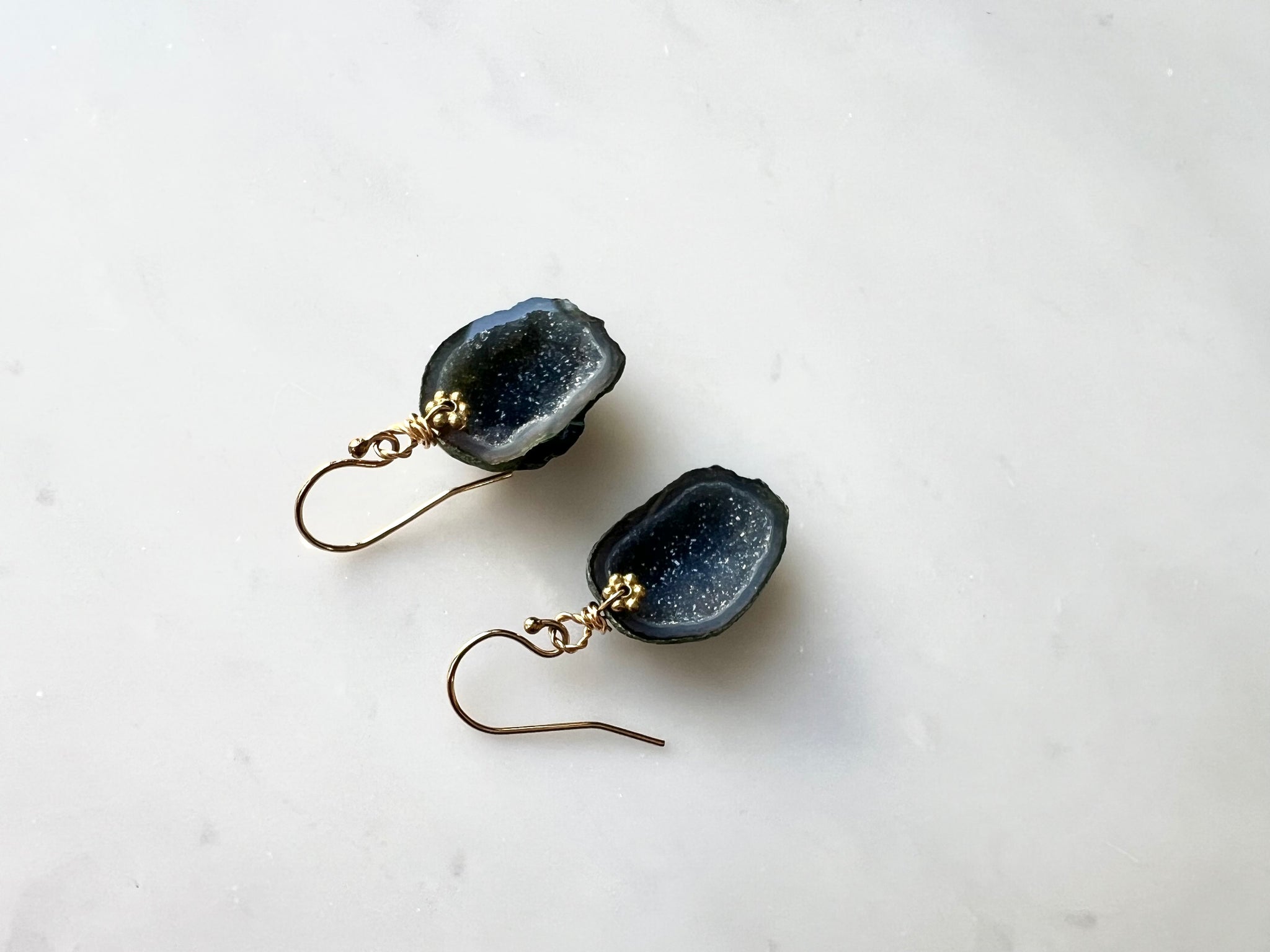 #17 Baby Geode Earrings 14K Gold Filled / ベィビージオード　ピアス　14K ゴールドフィルド