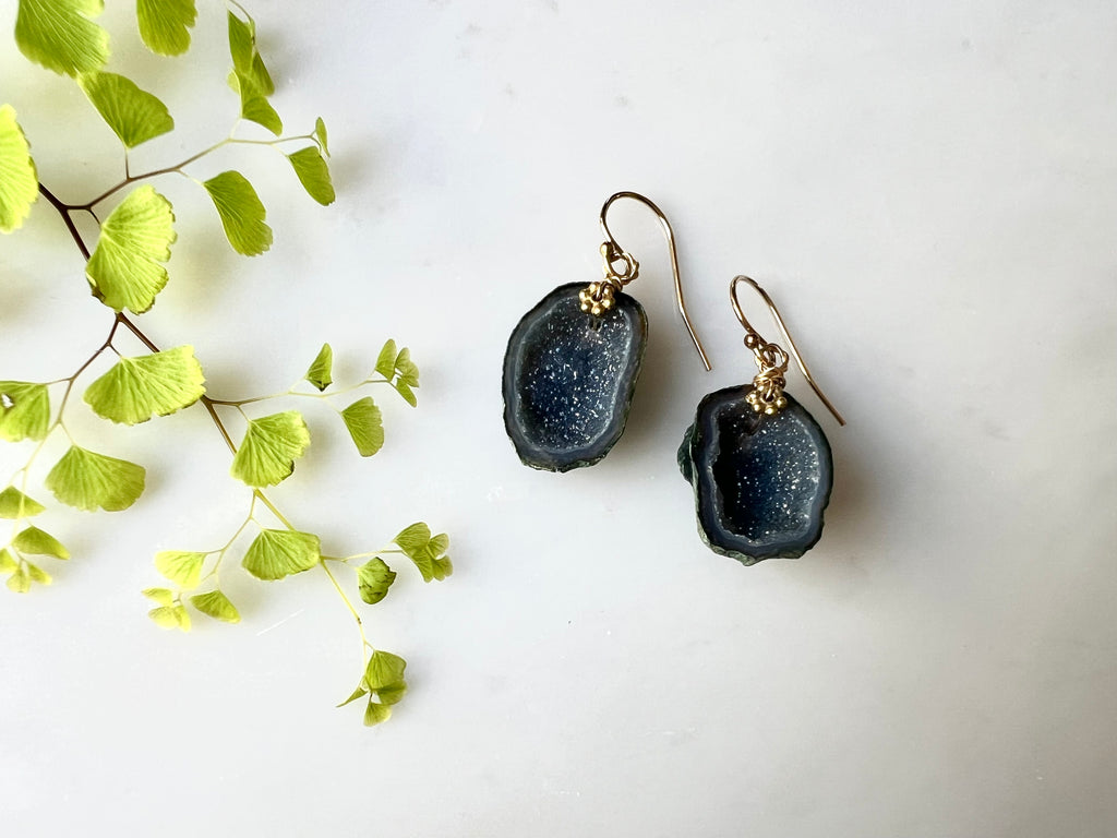 #17 Baby Geode Earrings 14K Gold Filled / ベィビージオード　ピアス　14K ゴールドフィルド