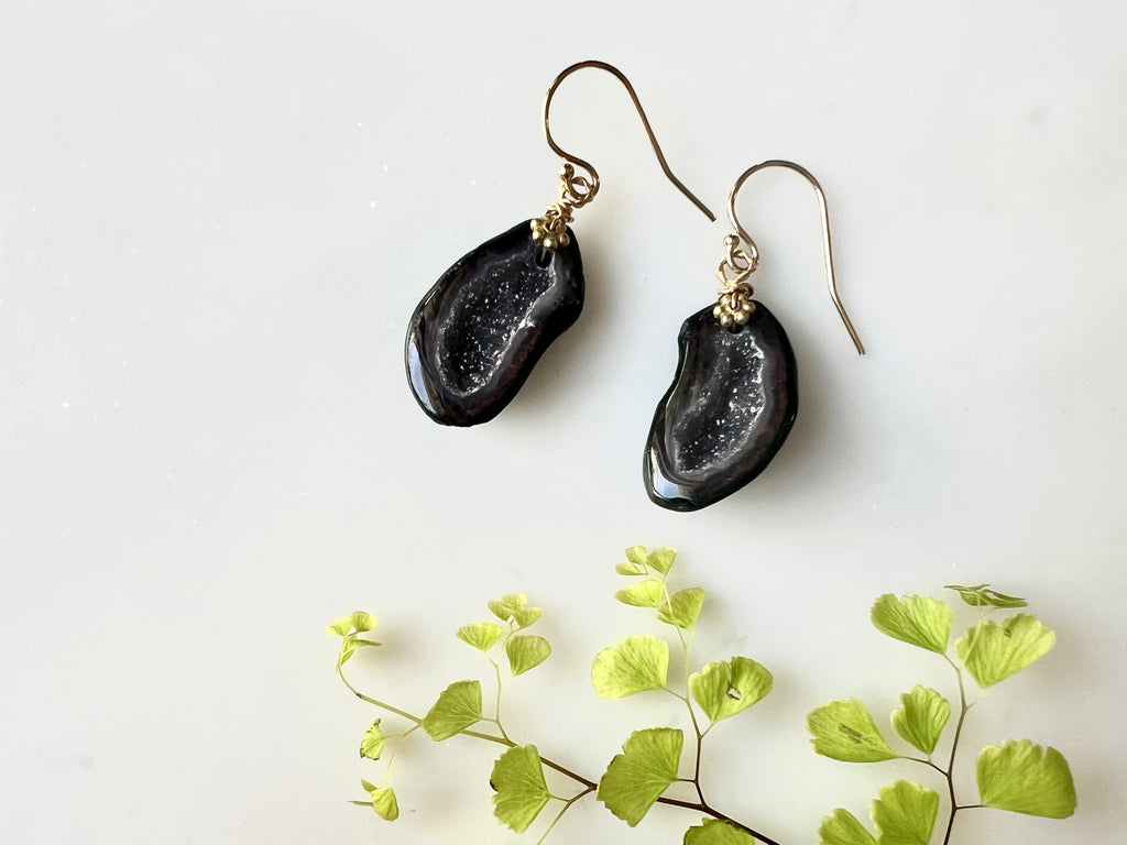 #19 Baby Geode Earrings 14K Gold Filled / ベィビージオード　ピアス　14K ゴールドフィルド