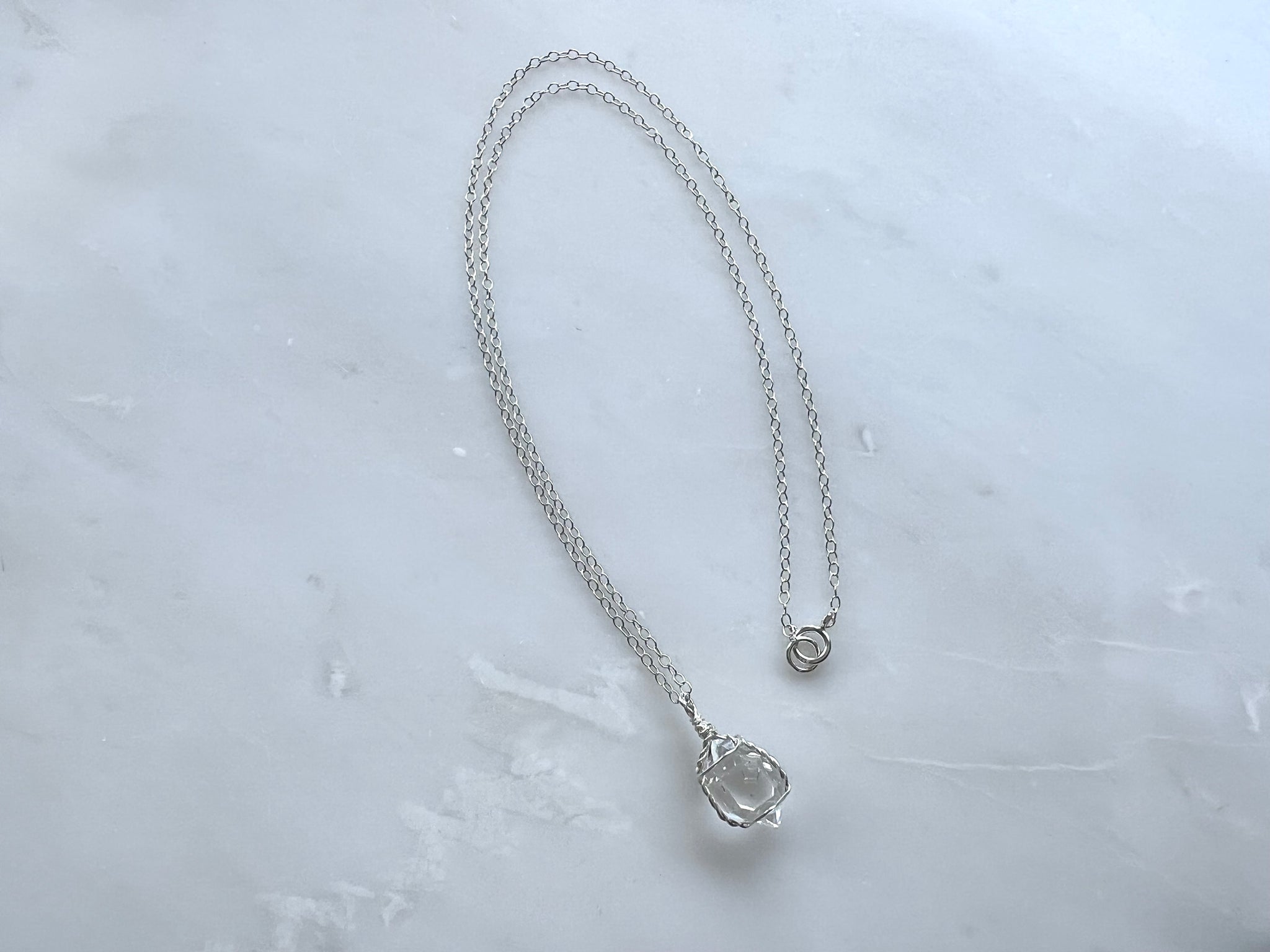 #2 Herkimer Diamond 1/2" Necklace Sterling Silver 925 / ハーキマーダイアモンド 1/2" ネックレス　スターリングシルバー 925