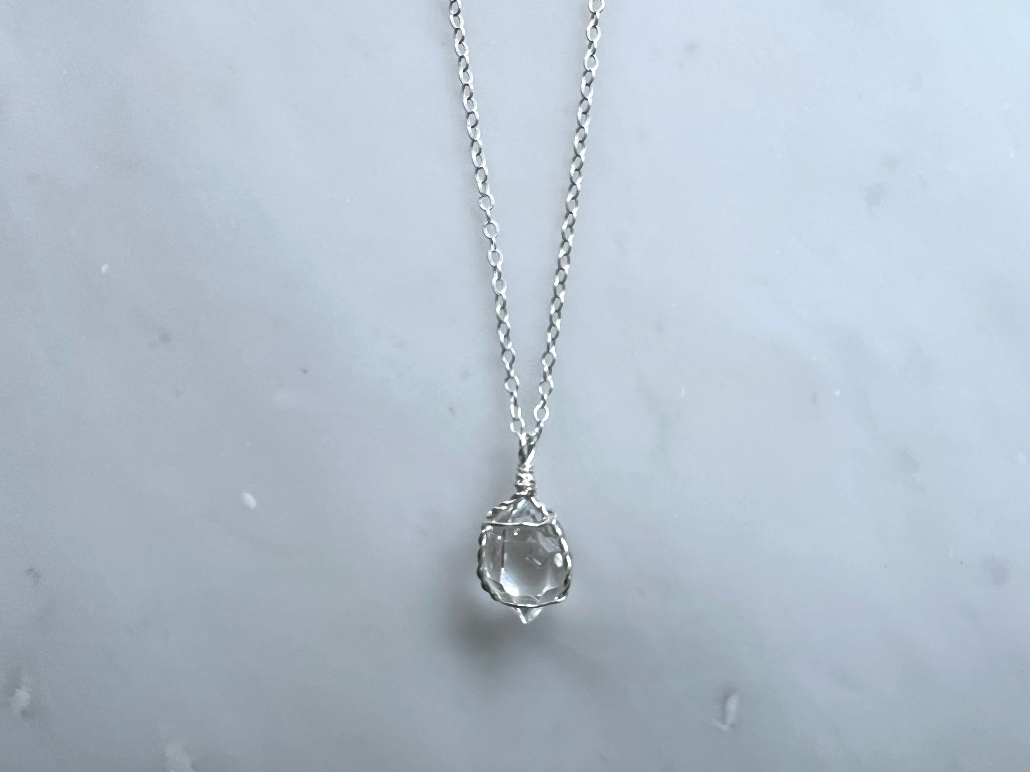 #2 Herkimer Diamond 1/2" Necklace Sterling Silver 925 / ハーキマーダイアモンド 1/2" ネックレス　スターリングシルバー 925