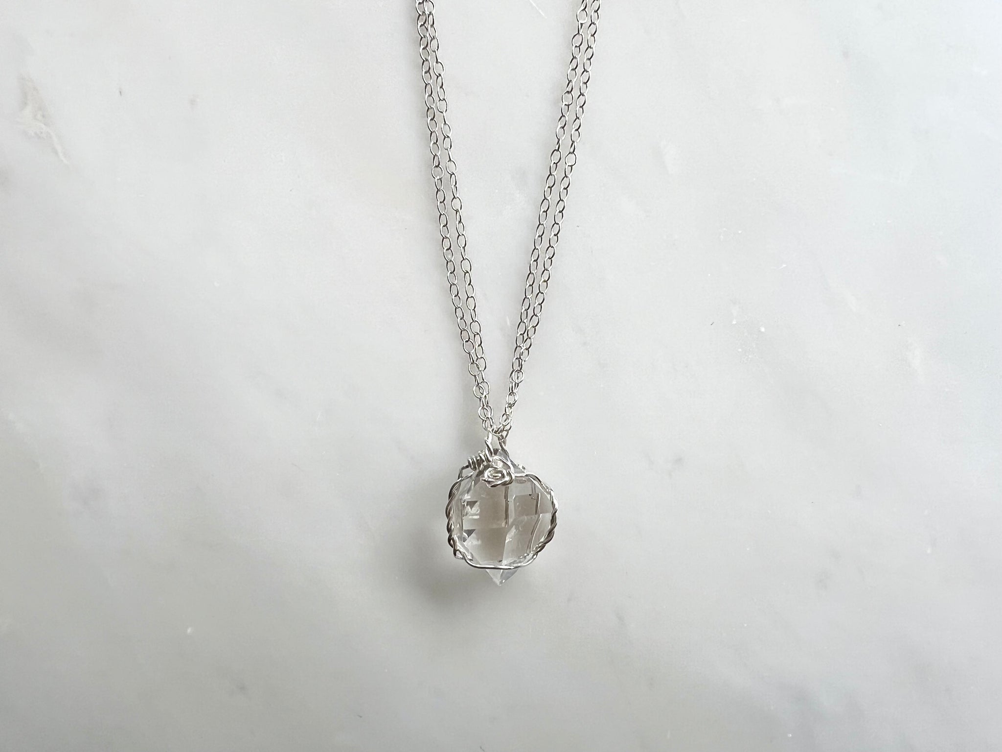 #2 Herkimer Diamond 5/8" Necklace Sterling Silver 925 / ハーキマーダイアモンド 5/8" ネックレス　スターリングシルバー 925