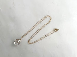 #1  Herkimer Diamond 1/2" Necklace 14K Gold Filled / ハーキマーダイアモンド 1/2"  ネックレス 14Kゴールドフィルド