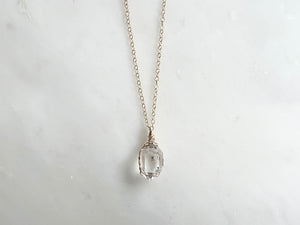 #3 Herkimer Diamond 1/2" Necklace 14K Gold Filled / ハーキマーダイアモンド 1/2" ネックレス 14K ゴールドフィルド