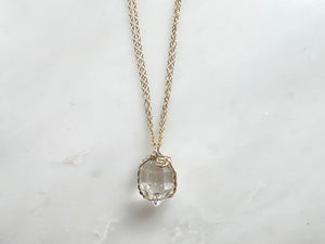 #1 Herkimer Diamond 6/8" Necklace 14K Gold Filled / ハーキマーダイアモンド 6/8" ネックレス 14K ゴールドフィルド’