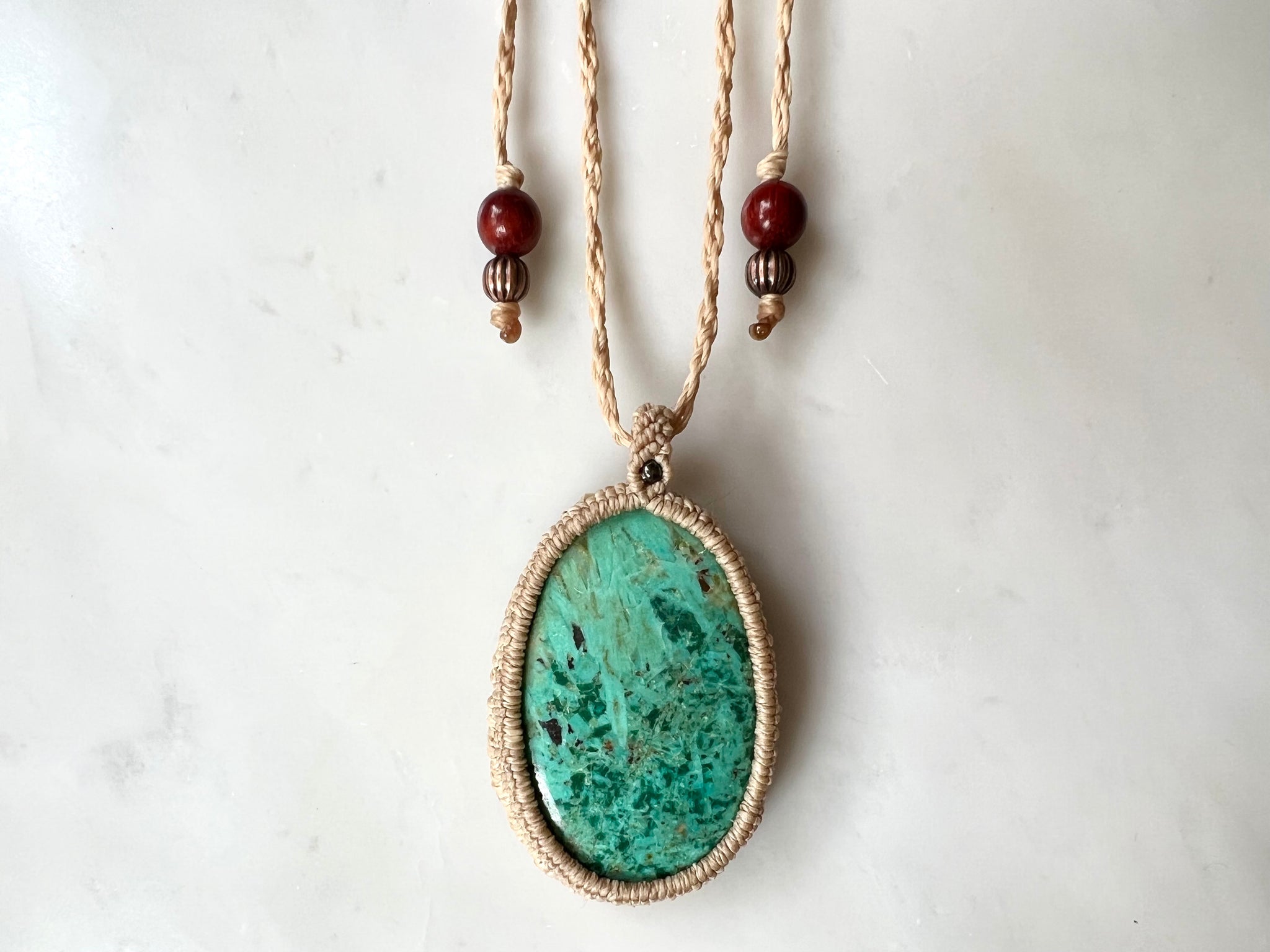 Chrysocolla Macrame Necklace / クリソコラ　マクラメ編みネックレス