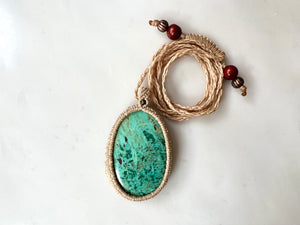 Chrysocolla Macrame Necklace / クリソコラ　マクラメ編みネックレス