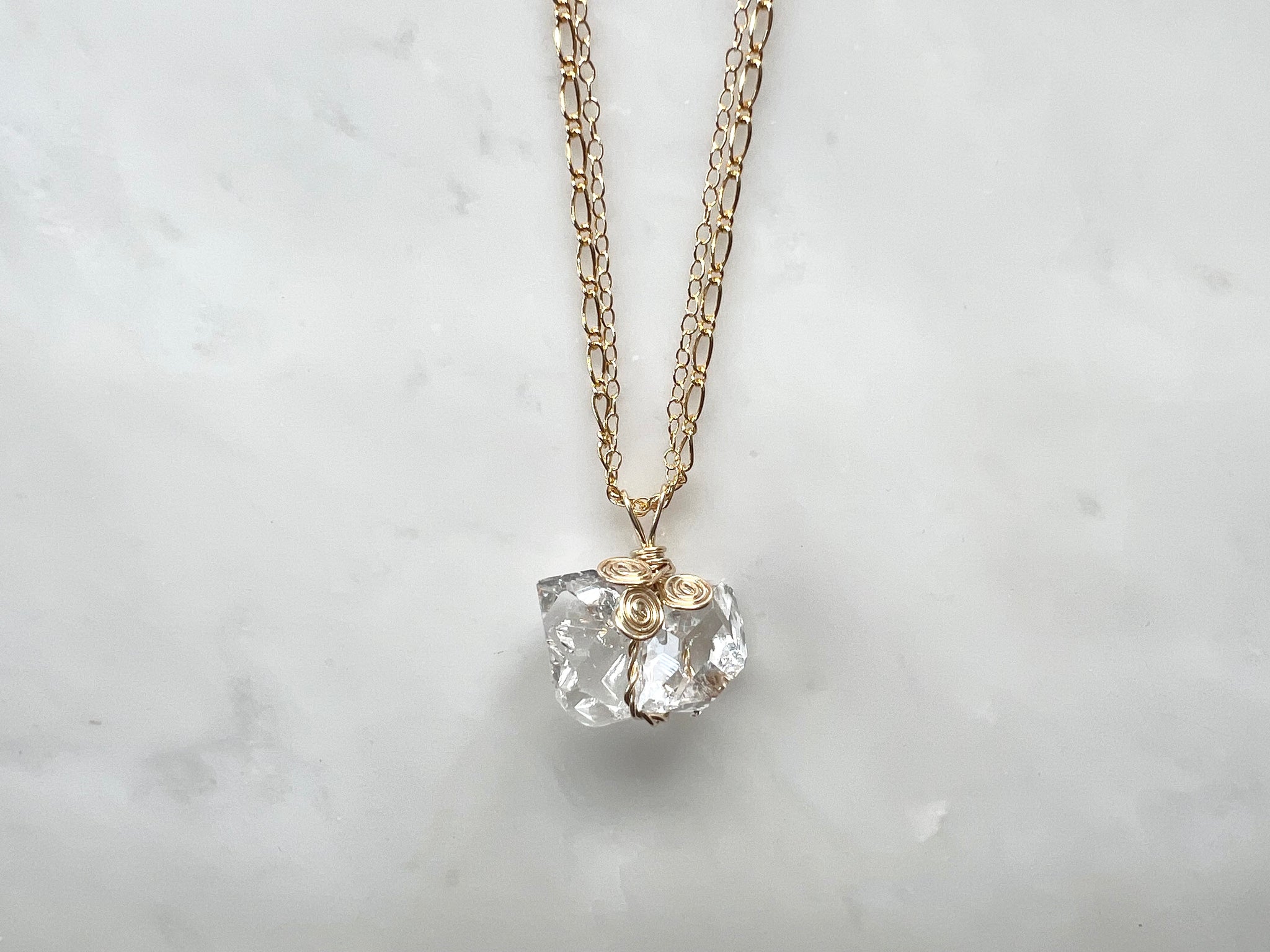 #2 Herkimer Diamond Cluster Small Necklace 14K Gold Filled / ハーキマーダイアモンド　クラスター　小　ネックレス　14K ゴールドフィルド