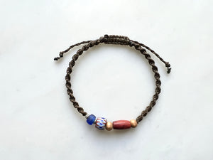#5 Men's Bracelet Antique Venetian Beads Macrame Bracelet / メンズ　ブレスレット　アンティーク　ベネチアンビーズ　マクラメ編み　ブレスレット