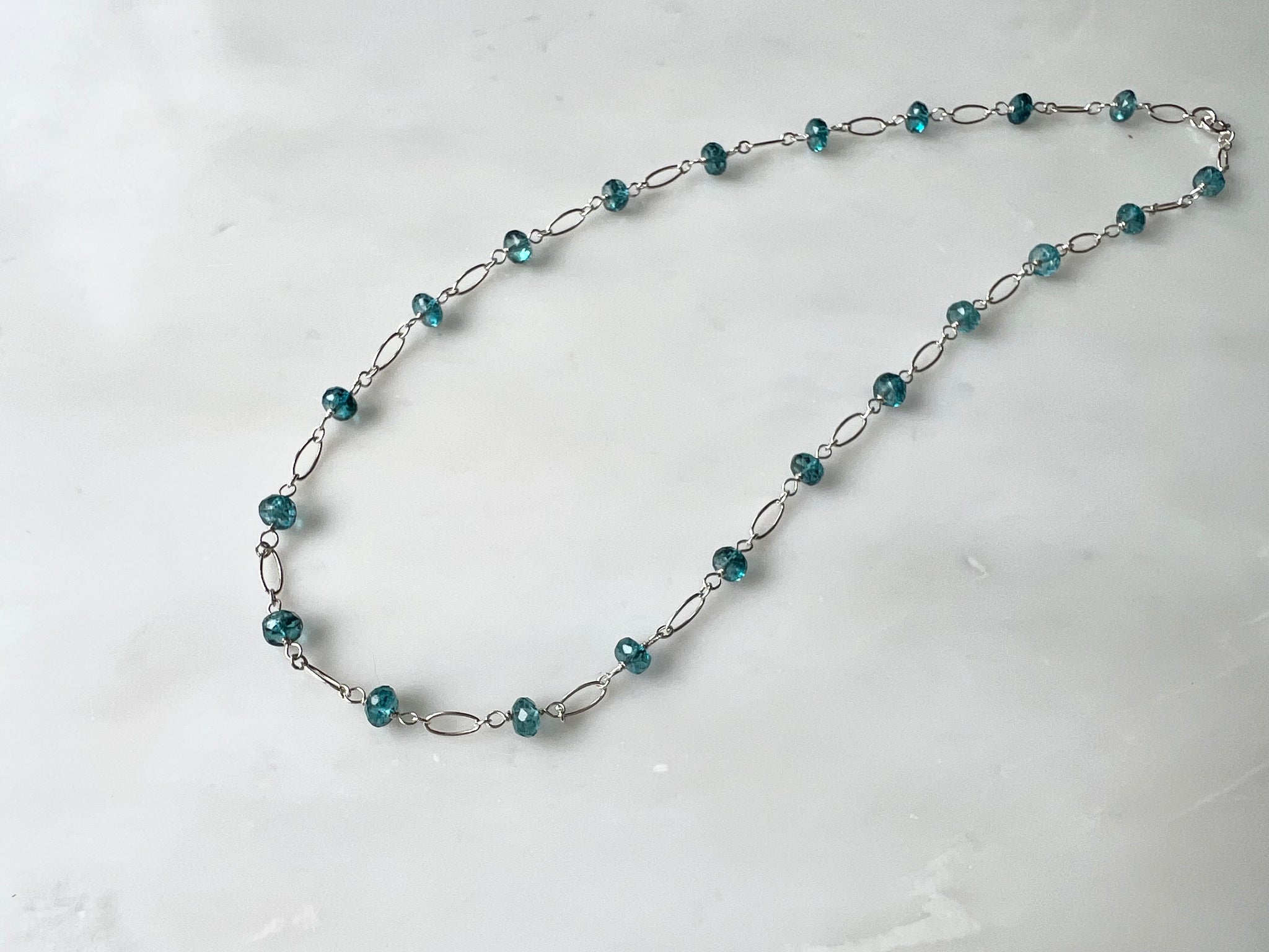 Apatite Choker Silver Necklace Sterling Silver 925 / アパタイト　チョーカーネックレス　スターリングシルバー925