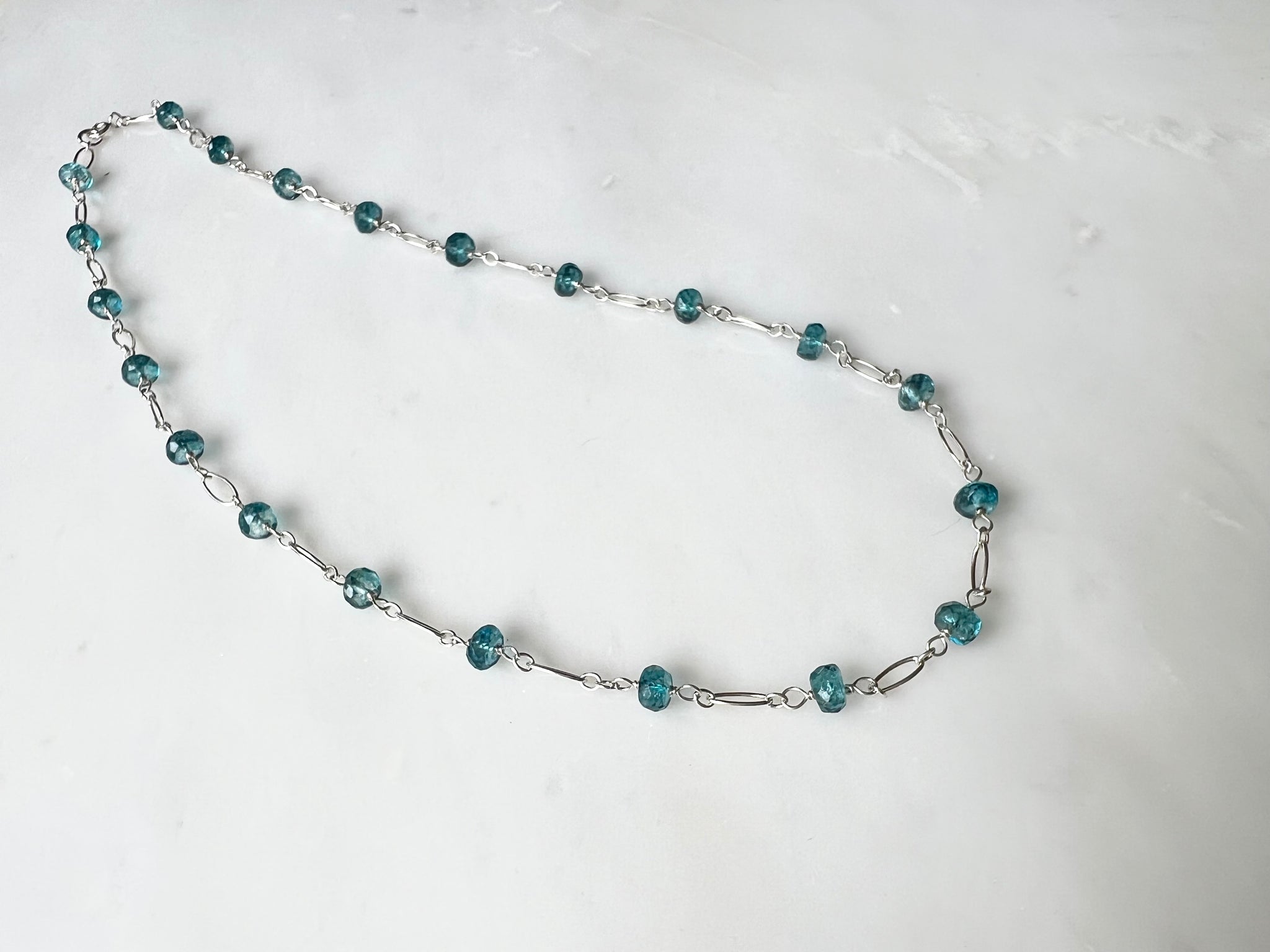 Apatite Choker Silver Necklace Sterling Silver 925 / アパタイト　チョーカーネックレス　スターリングシルバー925