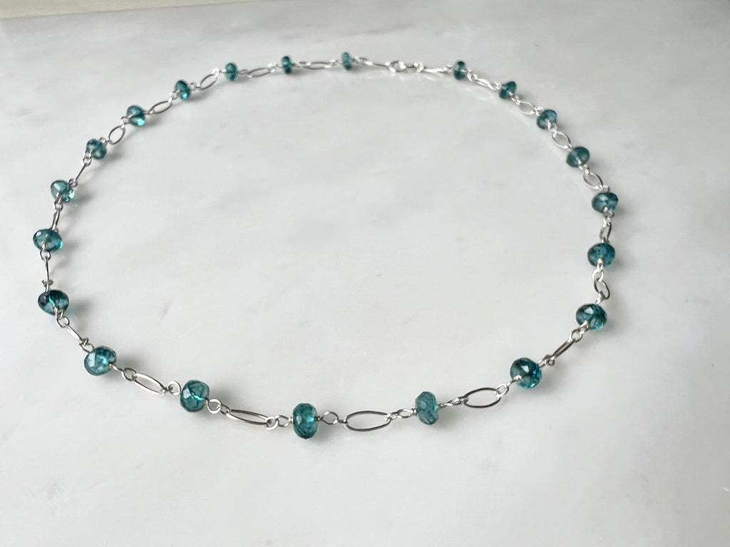 Apatite Choker Silver Necklace Sterling Silver 925 / アパタイト　チョーカーネックレス　スターリングシルバー925