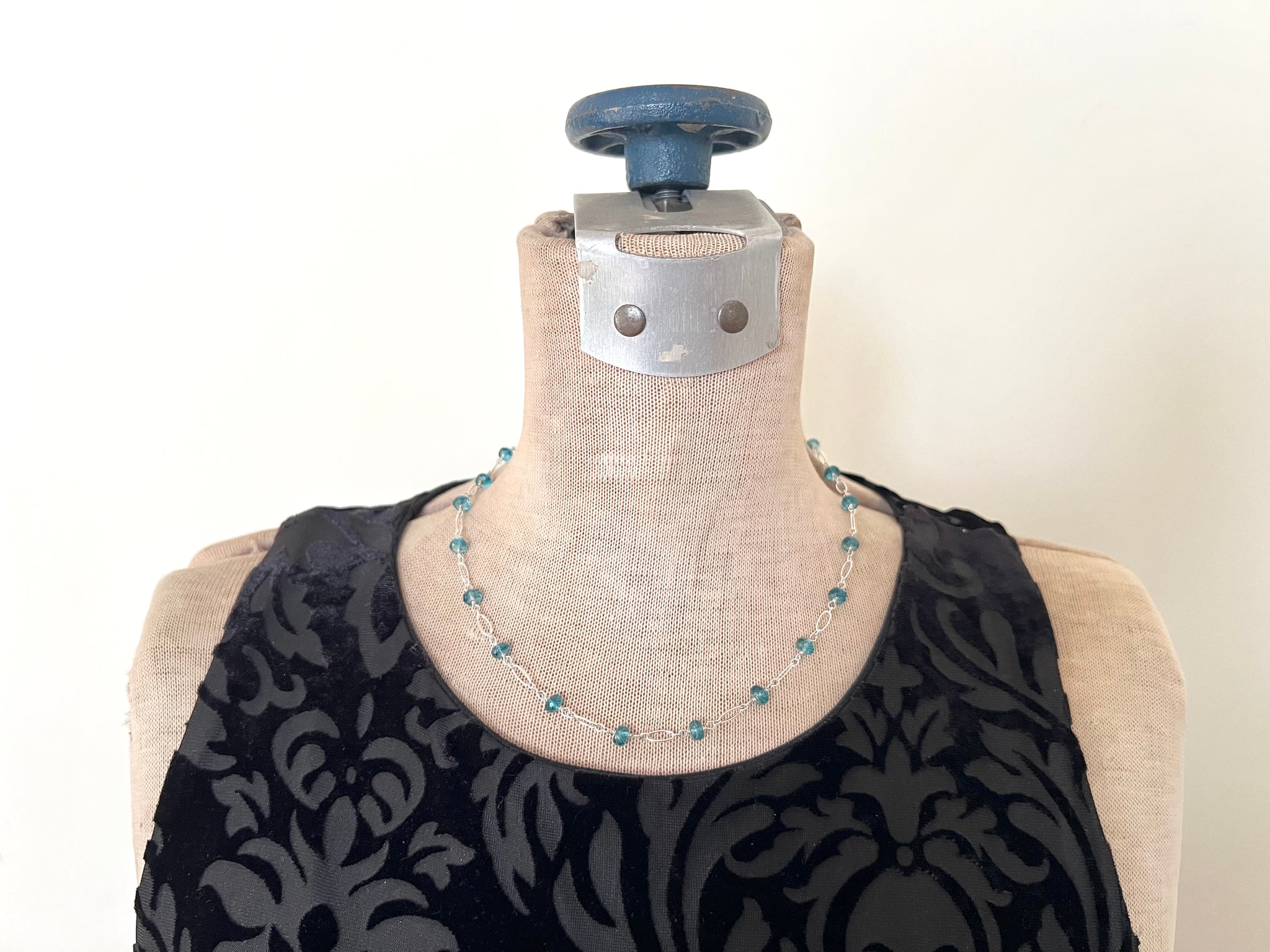 Apatite Choker Silver Necklace Sterling Silver 925 / アパタイト　チョーカーネックレス　スターリングシルバー925