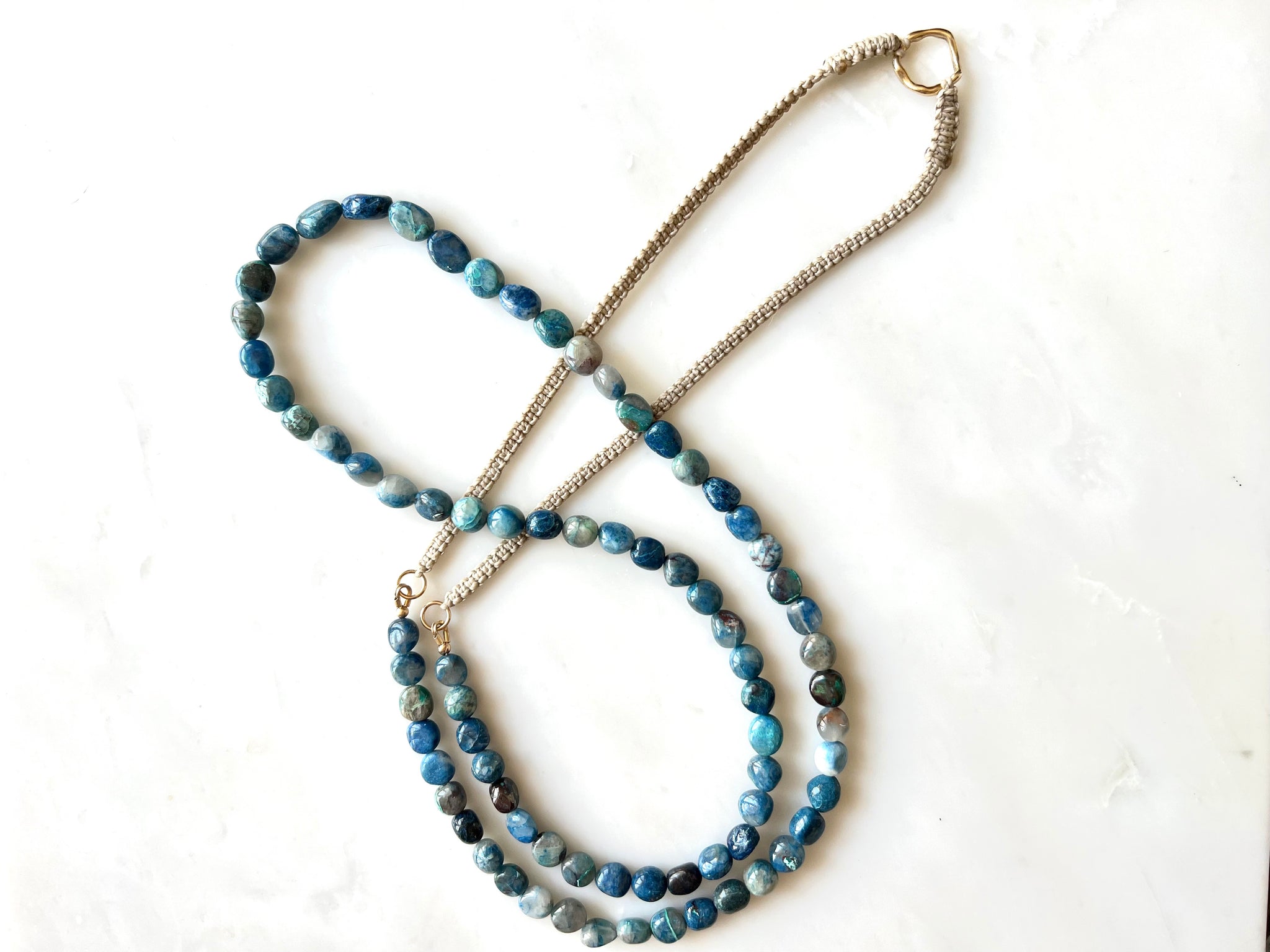 Blue Apatite Long Necklace 14K Gold Filled / ブルー アパタイト