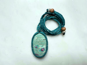 Ruby in Fuchsite Macrame Necklace / ルビー．フックサイト　マクラメ編み　ネックレス