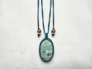Ruby in Fuchsite Macrame Necklace / ルビー．フックサイト　マクラメ編み　ネックレス