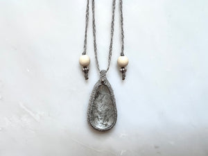 #2 Silver Rutilated Quartz Macrame Necklace / シルバールチルクォーツ　マクラメ編み　ネックレス