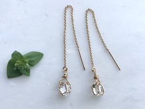 Herkimer Diamonds Earrings　Thread  14K Gold Filled  / ハーキマーダイアモンド　ピアス　スレッド 14K ゴールドフィルド