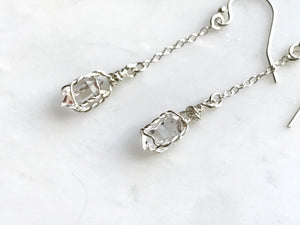 Herkimer Diamonds Earrings Long Sterling Silver 925 / ハーキマーダイアモンド　ピアス　ロング　スターリングシルバー 925