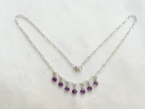 Square Cut Amethyst Necklace Sterling Silver 925 / スクエアカット　アメジスト　ネックレス　スターリングシルバー 925