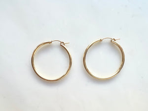#3 Round Hoop Earrings L 14K Gold Filled Earrings / ラウンド　フープ　ピアス L 14Kゴールドフィルド