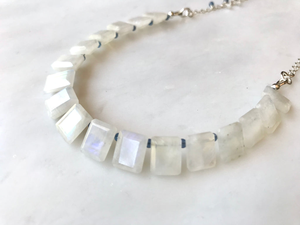 Moonstone Square Necklace Sterling Silver 925 / ムーンストーン　スクエア　ネックレス　スターリングシルバー　925