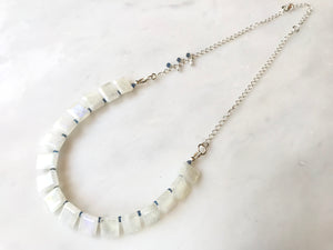 Moonstone Square Necklace Sterling Silver 925 / ムーンストーン　スクエア　ネックレス　スターリングシルバー　925