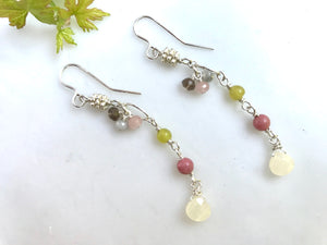 Yellow Jade  Earrings Sterling Silver 925 / イエロージェイド ピアス シルバー 925