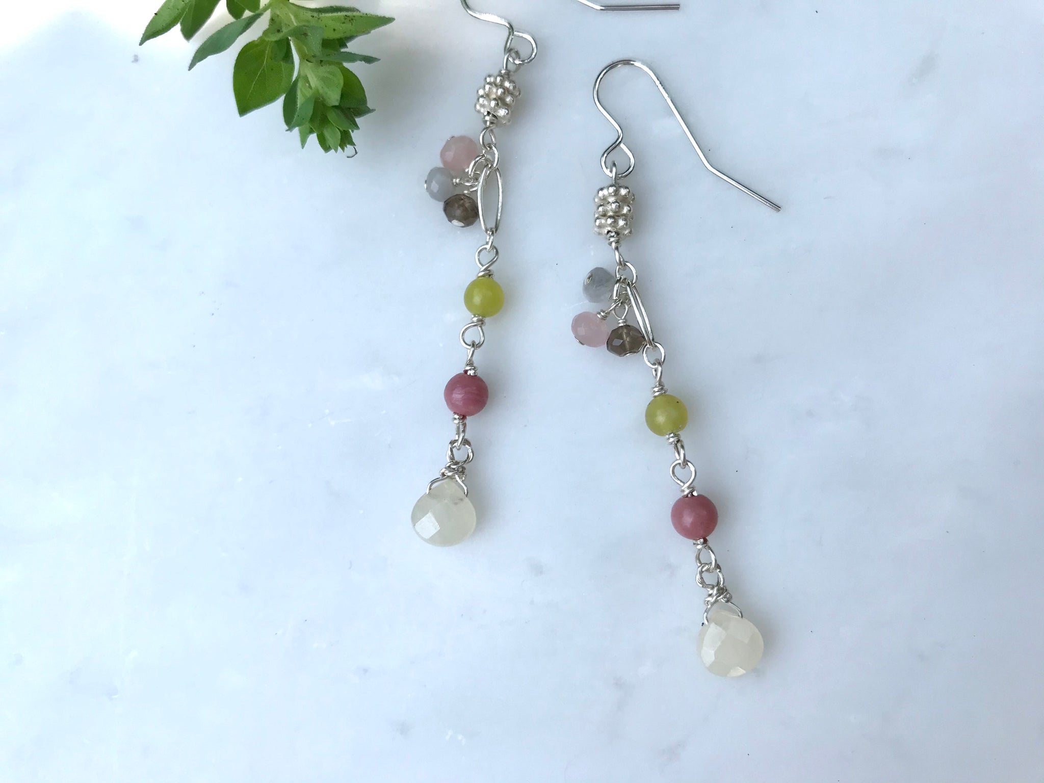 Yellow Jade  Earrings Sterling Silver 925 / イエロージェイド ピアス シルバー 925