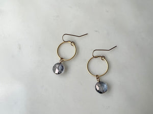 Blue Quartz Earrings 14K Gold Filled  / 　ブルークォーツ　ピアス　14K ゴールドフィルド