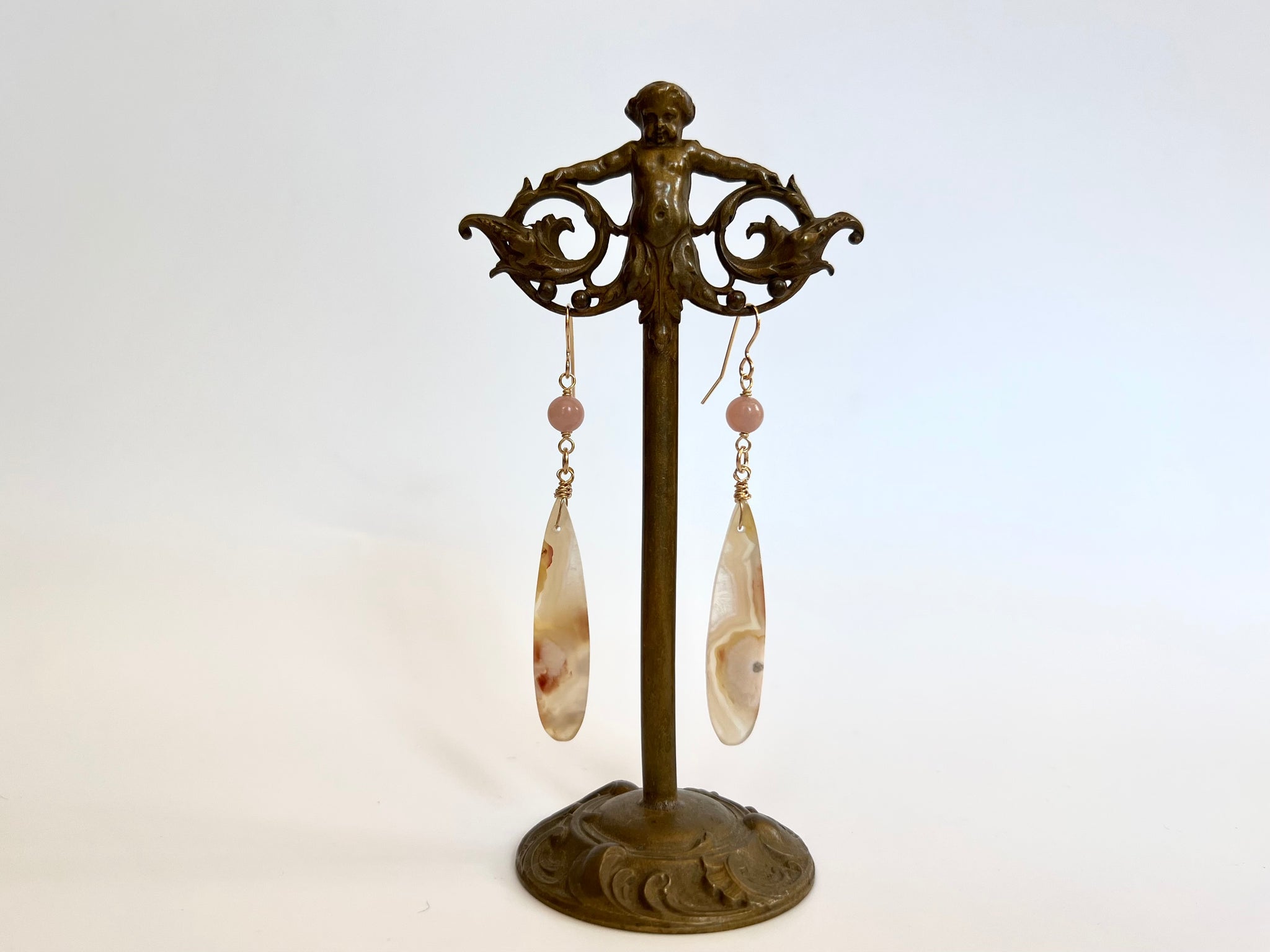 #10 Cherry Blossom Jasper Earrings 14K Gold Filled / チェリーブロッサム　ジャスパー　ピアス 14K　ゴールドフィルド
