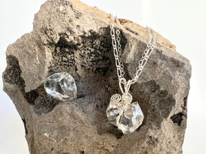 #2 Herkimer Diamond Double Necklace Sterling Silver 925 / ハーキマーダイアモンド　ダブル　スターリングシルバー 925