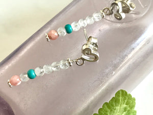 Open Heart Moonstone Earrings Sterling Silver 925 / オープンハート　ムーンストーン　ピアス　シルバー925