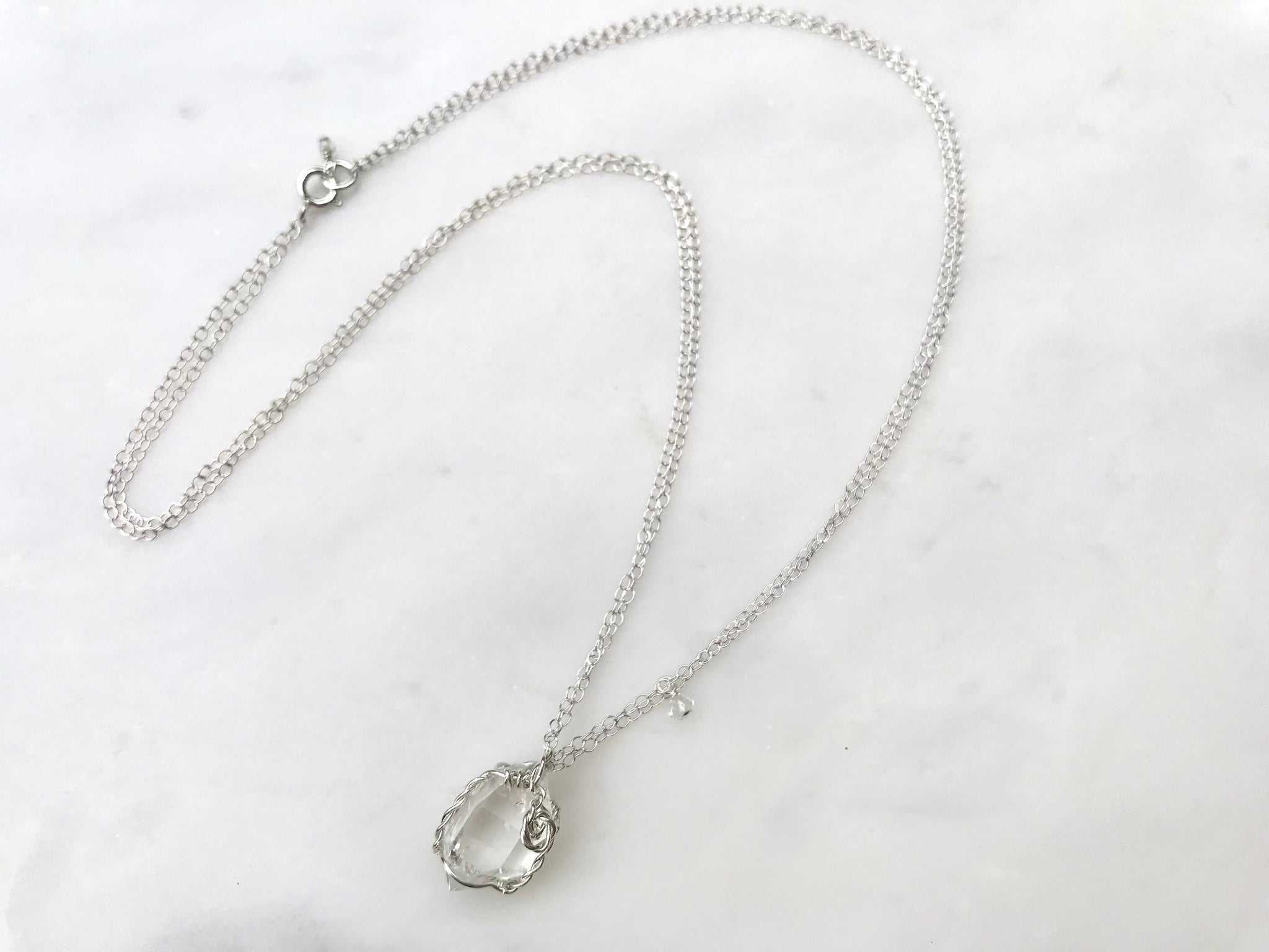 #2 Herkimer Diamond 5/8"  Necklace Sterling Silver 925 / ハーキマーダイアモンド 5/8"　ネックレス スター　リングシルバー925