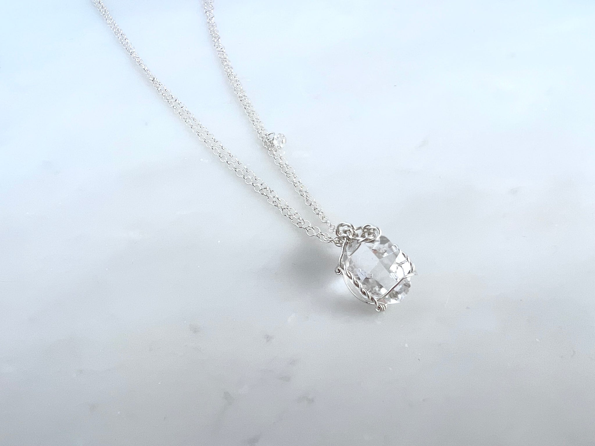 Herkimer Diamond 5/8"  Necklace Sterling Silver 925 / ハーキマーダイアモンド 5/8" 　ネックレス スターリングシルバー925
