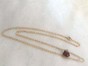 Garnet Necklace with Chain 14KGF / ガーネット　ネックレス　チェーン　14KGF
